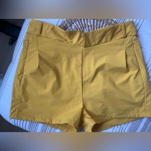Yellow High-Waisted Shorts